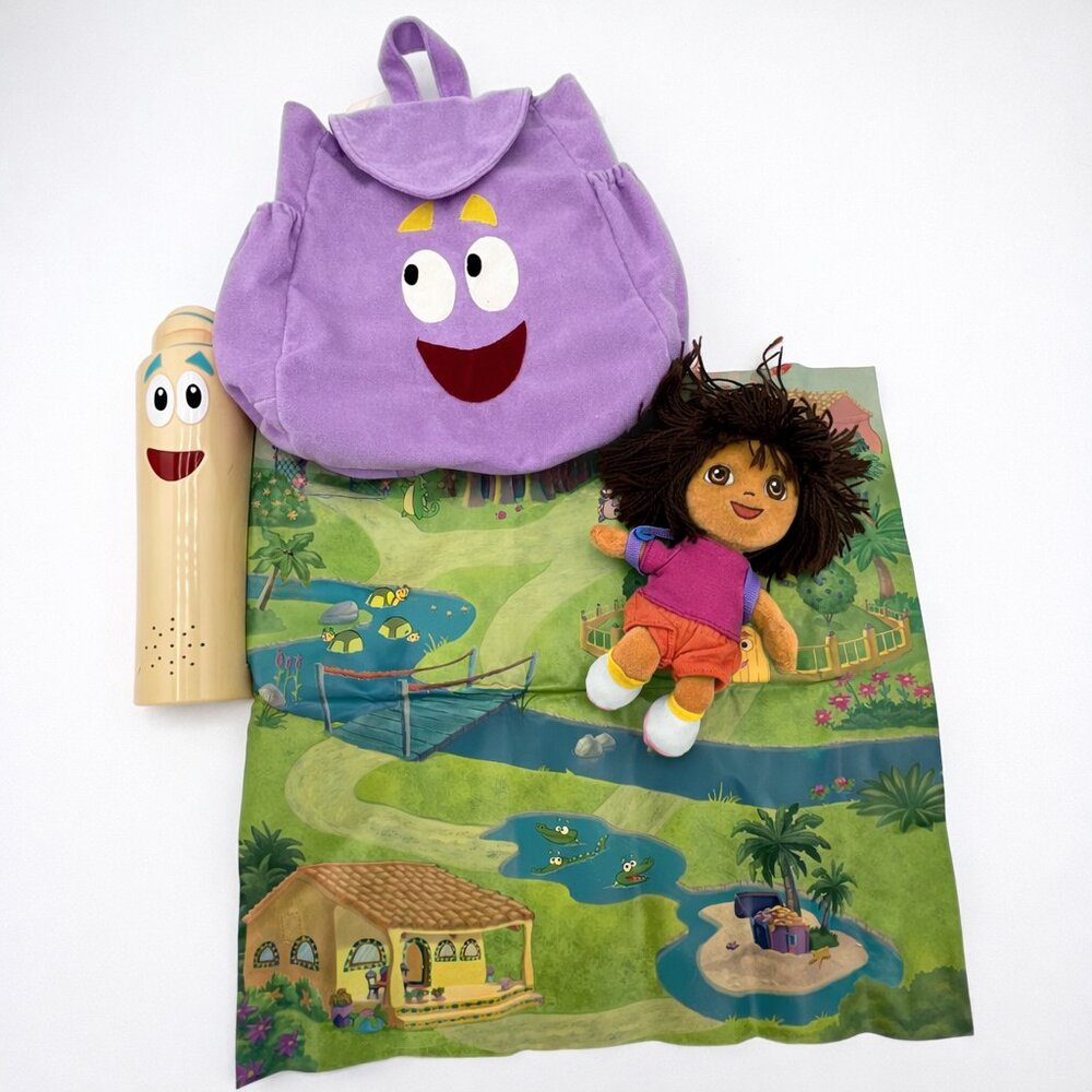 Vintage Dora The Explorer Toy Lot Map/Backpack/Dora Doll Y2K 2000s Character